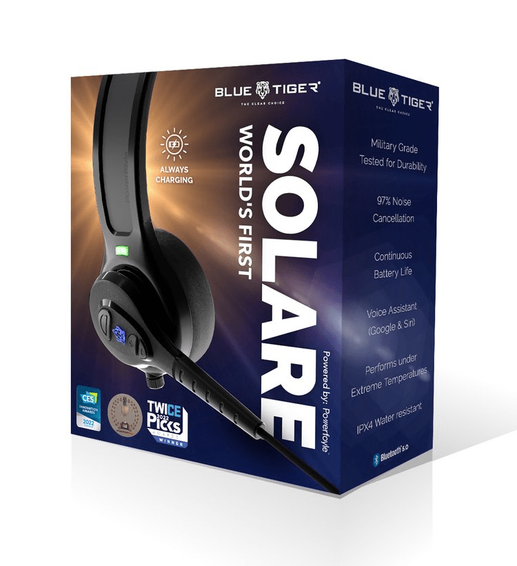 Blue Tiger’s Solare is the World’s First Solar-Powered Bluetooth Headset – now available